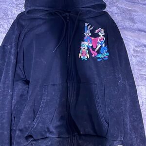 Black Hoodie with Cartoon Characters